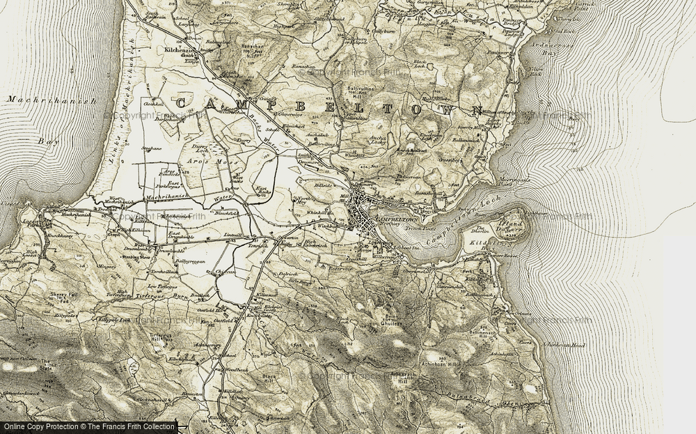 Old Map of Historic Map covering Witchburn in 1905-1906