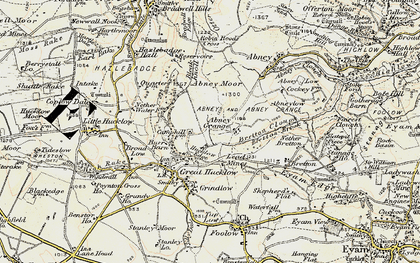 Old map of Abney Moor in 1902-1903