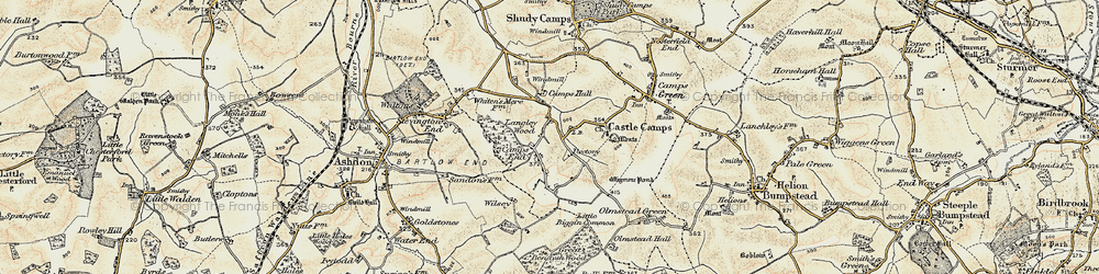 Old map of Camps End in 1898-1901