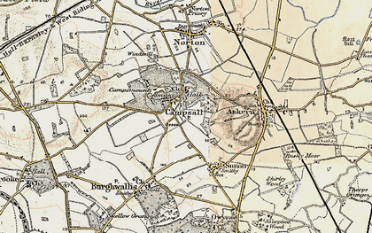 Old map of Campsall in 1903