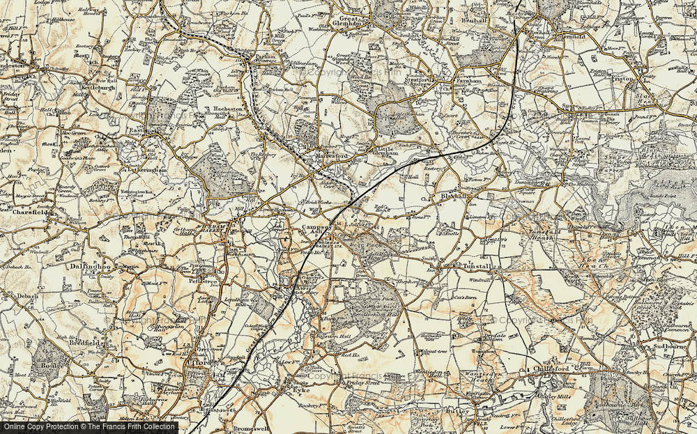 Old Map of Campsea Ashe, 1898-1901 in 1898-1901