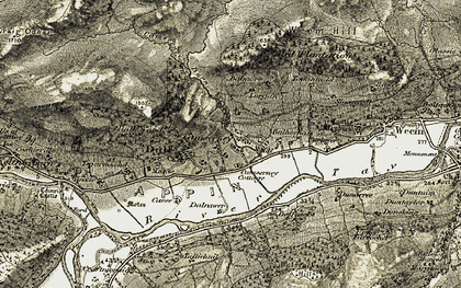 Old map of Bolfracks Hill in 1906-1908