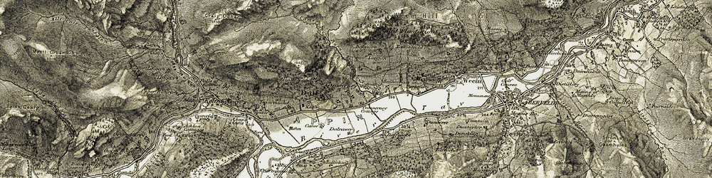 Old map of Bolfracks in 1906-1908