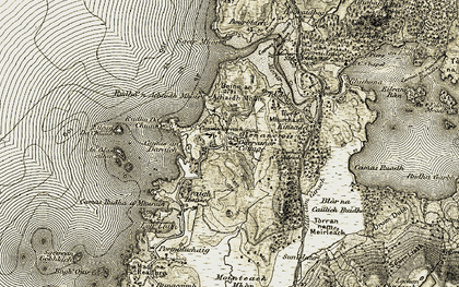Old map of Blàr na Caillich Buidhe in 1906-1908
