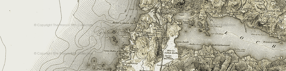 Old map of Camusdarach in 1906-1908