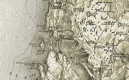 Old map of An Glas-tulach in 1908-1909