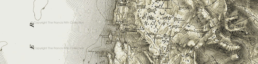 Old map of An Glas-tulach in 1908-1909