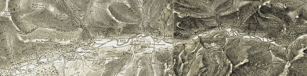 Old map of Balmenoch in 1906-1908