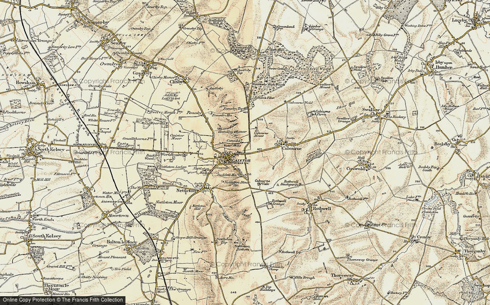 Old Map of Historic Map covering Whitegate Hill in 1903-1908