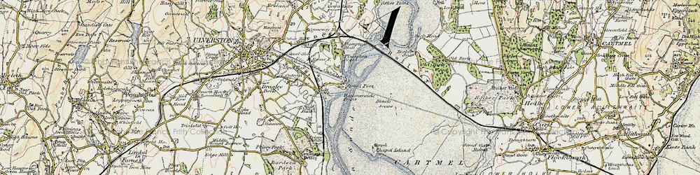 Old map of Leven Viaduct in 1903-1904