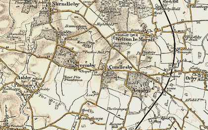 Old map of Candlesby in 1902-1903