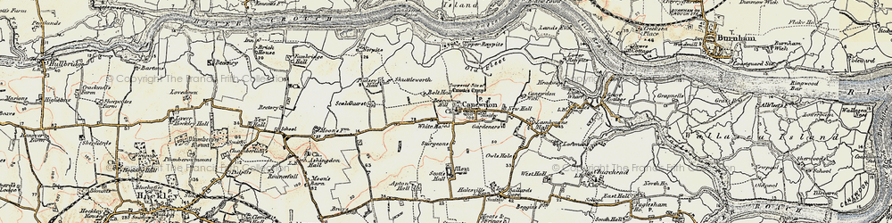 Old map of Pudsey Hall in 1898