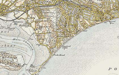 Old map of Branksome Chine in 1899-1909