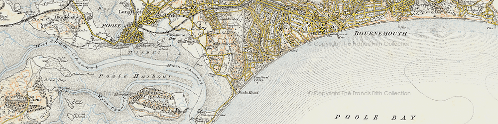 Old map of Canford Cliffs in 1899-1909
