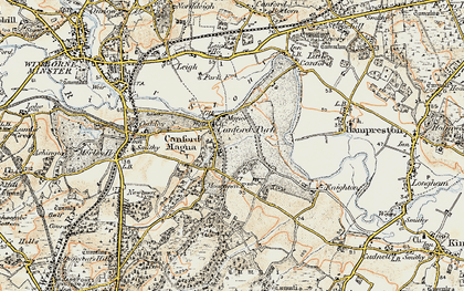 Old map of Canford School in 1897-1909