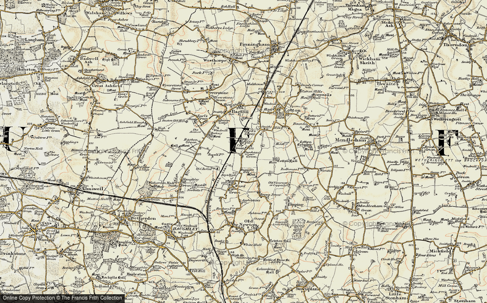 Old Map of Canham's Green, 1899-1901 in 1899-1901