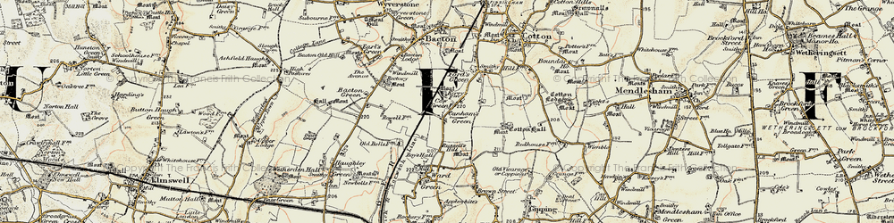 Old map of Canham's Green in 1899-1901