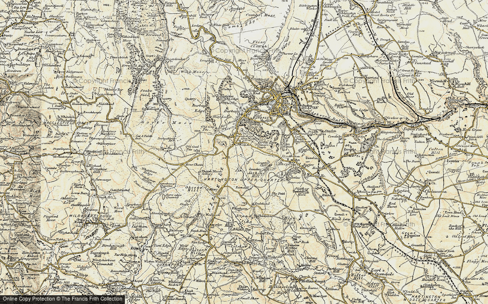 Old Map of Historic Map covering Axe Edge in 1902-1903