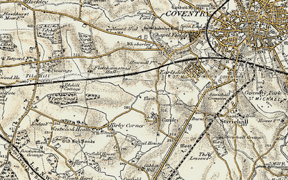 Old map of Canley in 1901-1902