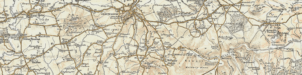Old map of Cann in 1897-1909