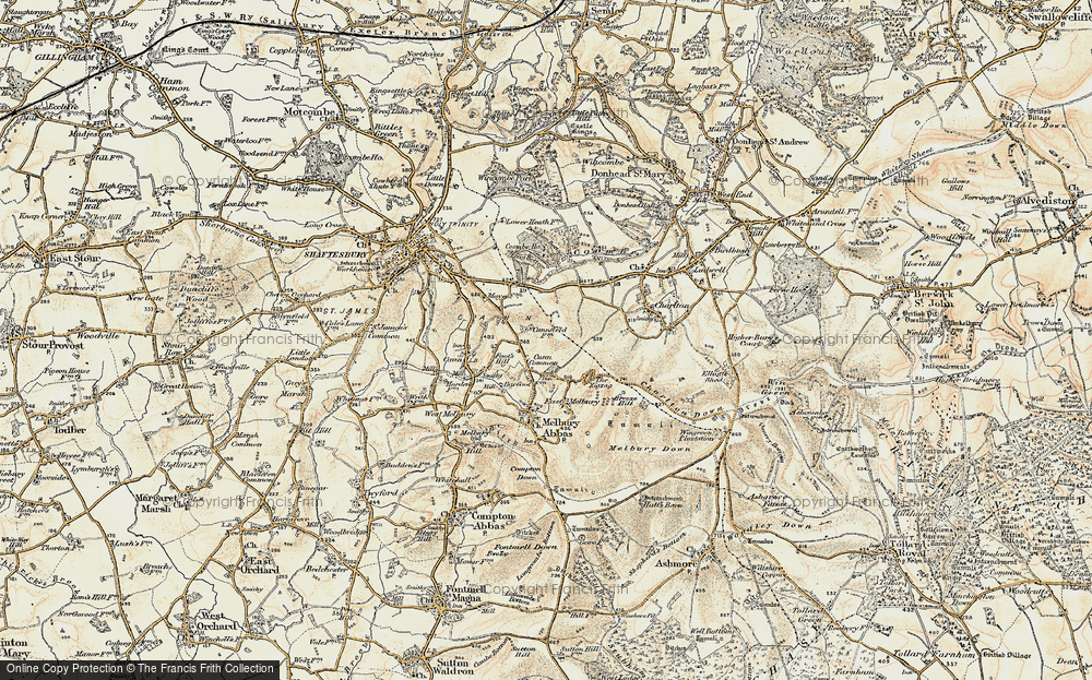 Old Map of Cann Common, 1897-1909 in 1897-1909