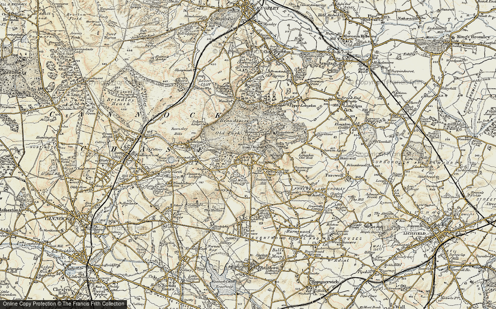 Old Map of Cannock Wood, 1902 in 1902
