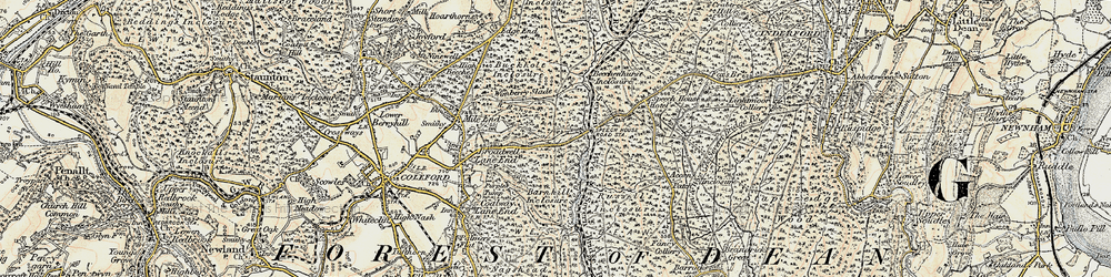 Old map of Cannop in 1899-1900