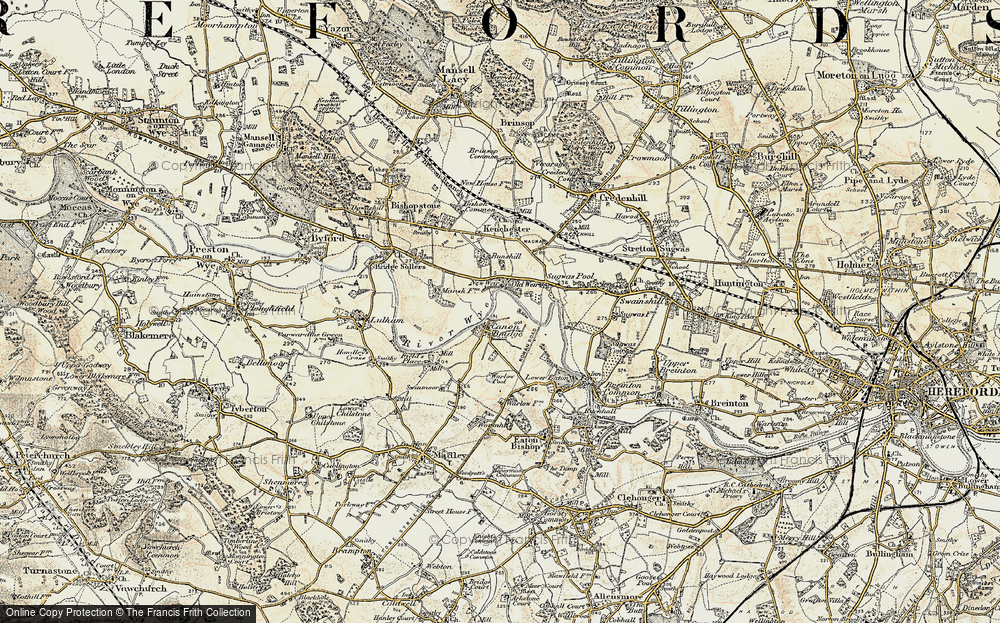 Old Map of Canon Bridge, 1900-1901 in 1900-1901