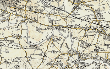 Old map of Canon Bridge in 1900-1901
