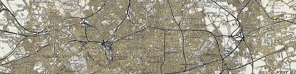 Old map of Canonbury in 1897-1902
