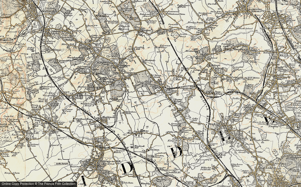 Old Map of Canons Park, 1897-1898 in 1897-1898