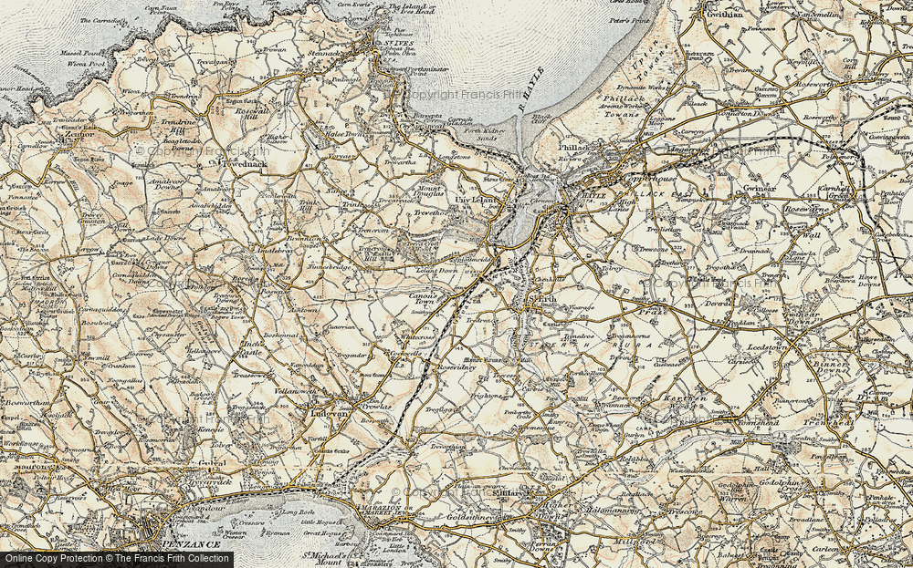 Old Map of Canonstown, 1900 in 1900