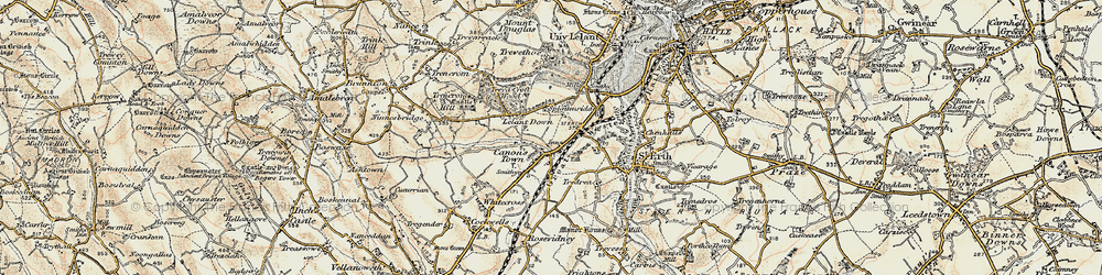 Old map of Canonstown in 1900