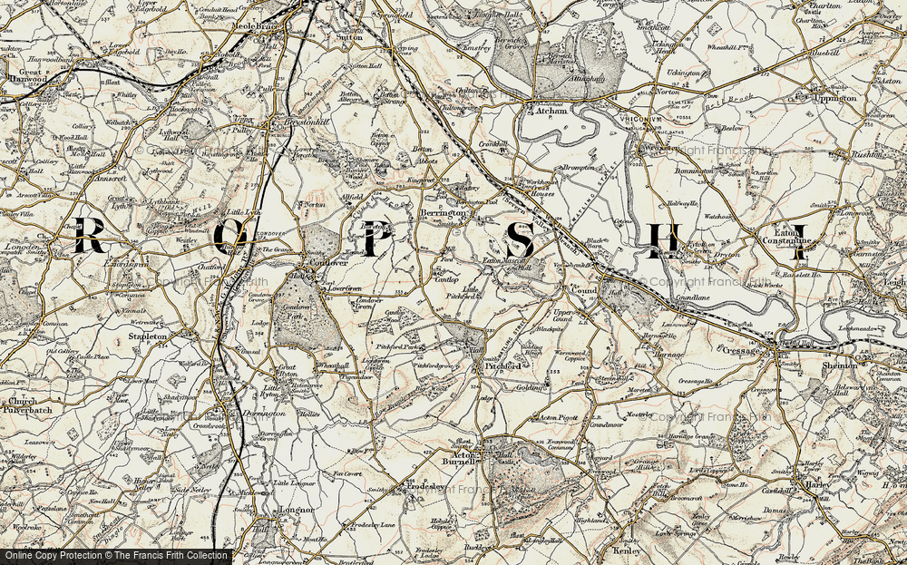 Old Map of Cantlop, 1902 in 1902