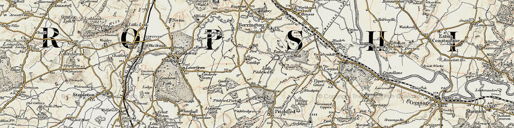 Old map of Cantlop in 1902