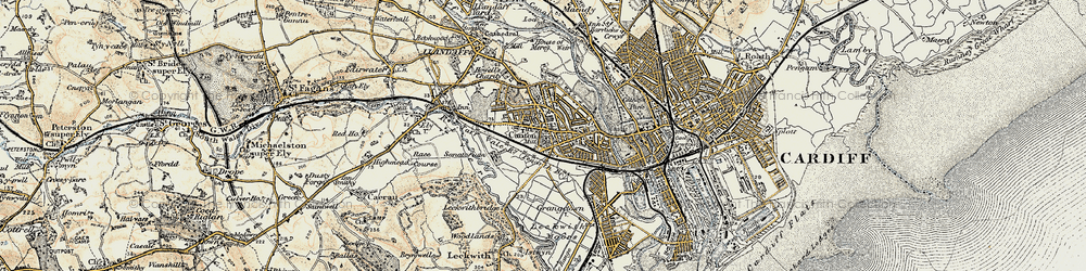 Old map of Canton in 1899-1900