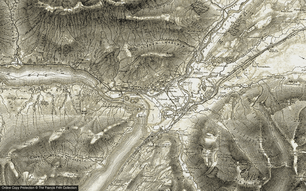 Old Map of Caol, 1906-1908 in 1906-1908