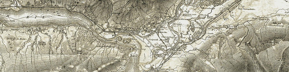 Old map of Caol in 1906-1908