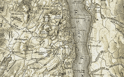 Old map of Ardnahoe Loch in 1905-1907