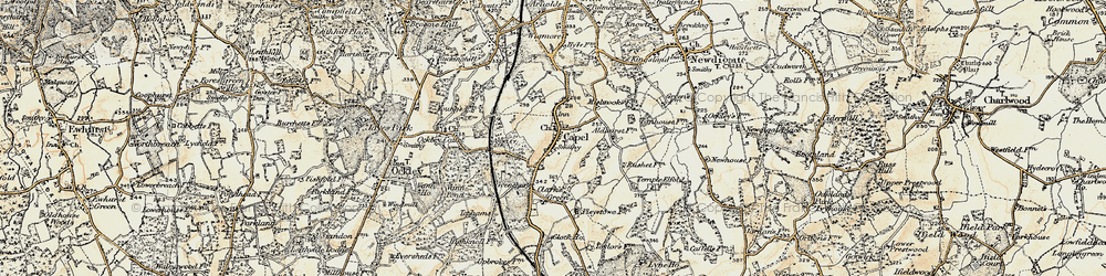 Old map of Capel in 1898-1909