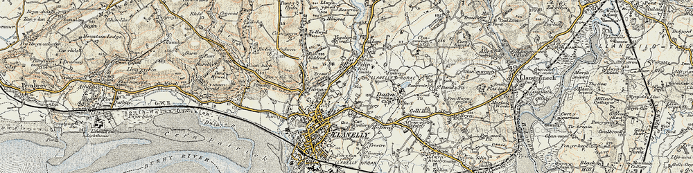 Old map of Capel in 1900-1901