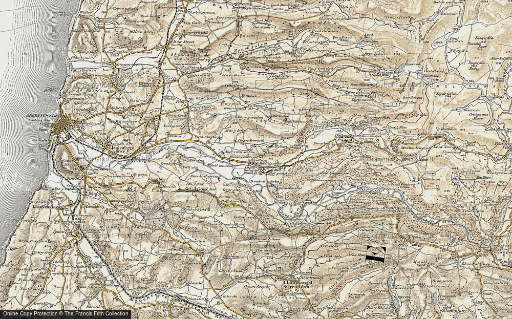 Old Map of Historic Map covering Blaengeuffordd in 1901-1903
