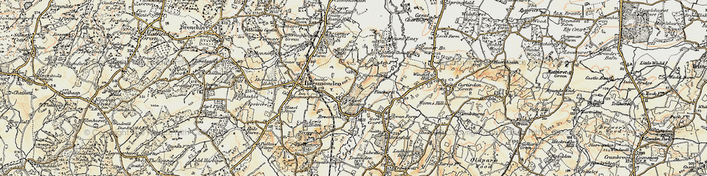 Old map of Capel Cross in 1897-1898