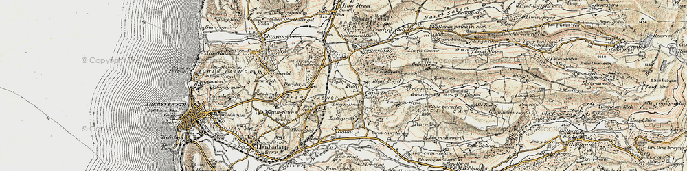 Old map of Capel Dewi in 1901-1903