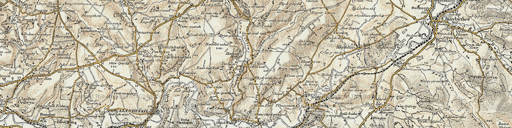 Old map of Brynhawc in 1901