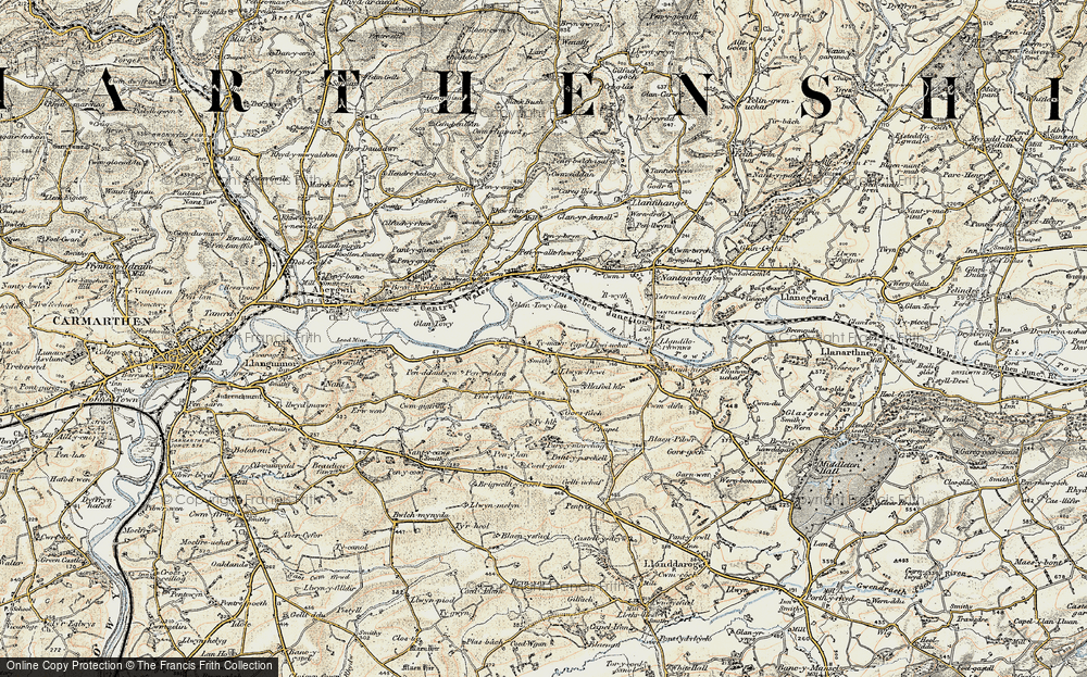 Old Map of Capel Dewi, 1901 in 1901
