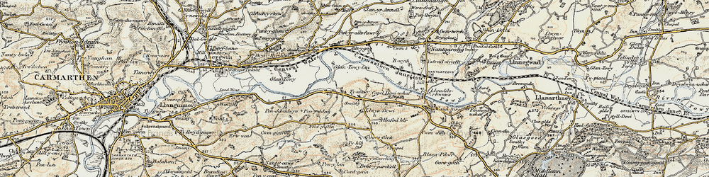 Old map of Capel Dewi in 1901