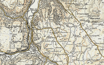 Old map of Bryn Gwnog in 1902-1903