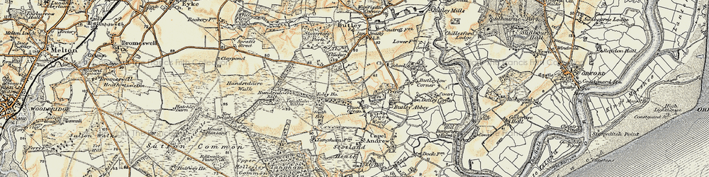 Old map of Capel Green in 1898-1901