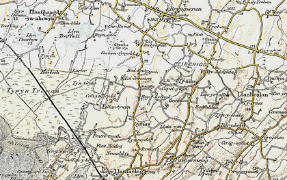 Old map of Ty Newydd in 1903-1910